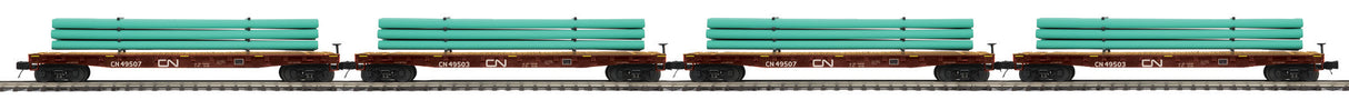 MTH - Mikes Train House MTH2092319 O 60' Flatcar w/Pipe Load 4pk CN - MTH2092319