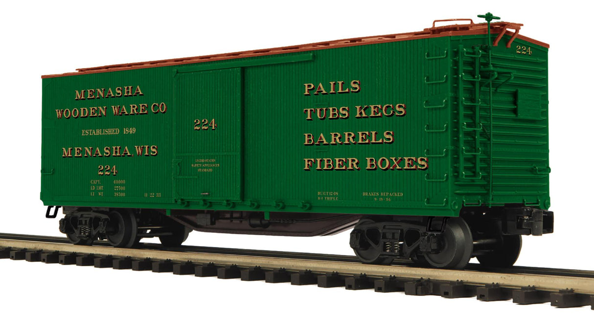 MTH 20-99512 O Menasha Wooden Ware 40 USRA Double Sheathed Box Car