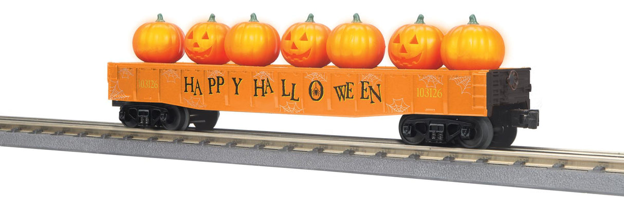 MTH 30-72269 O Halloween Gondola Car w/Flickering Lighted Jack-O-Lanterns