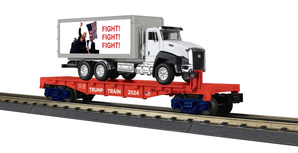 MTH O Trump Flatcar w/Box Truck 30-76937