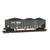 Micro-Trains by Atlas N-Scale 100-Ton 3-Bay Open Hopper Rib Sides w/Coal Load 2-Pack Set - Ready to Run – Norfolk Southern (NS) #145450, #145919 (black, weathered)