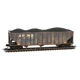 Micro-Trains by Atlas N-Scale 100-Ton 3-Bay Open Hopper Rib Sides w/Coal Load 2-Pack Set - Ready to Run – Norfolk Southern (NS) #145450, #145919 (black, weathered)