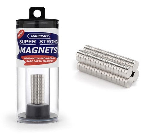 Magcraft Magnets Rare Earth Disc Magnets 1/4"x1/16" (80) - NSN657