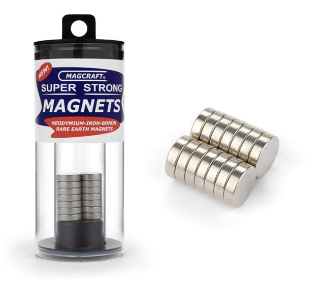 Magcraft Magnets 1/2"X1/8" RARE EARTH DISC MAGNETS (14) - NSN802