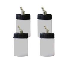 Paasche 1oz Plastic Bottle Assemblies for VL, MIL, SI, & TS Airbrushes (4 Pack) - PASBA601P4