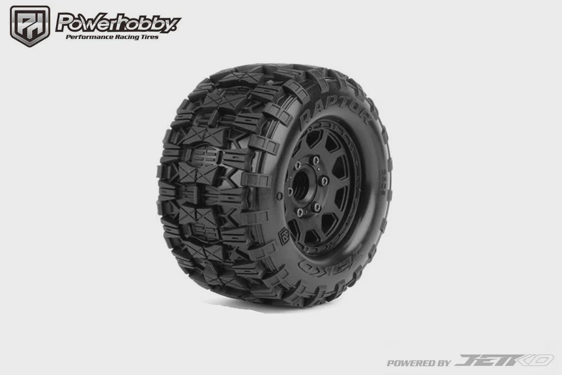 Powerhobby 1/10 2.8" MT Raptor Belted Mounted Tires (2) w/ Removable Hex Wheels