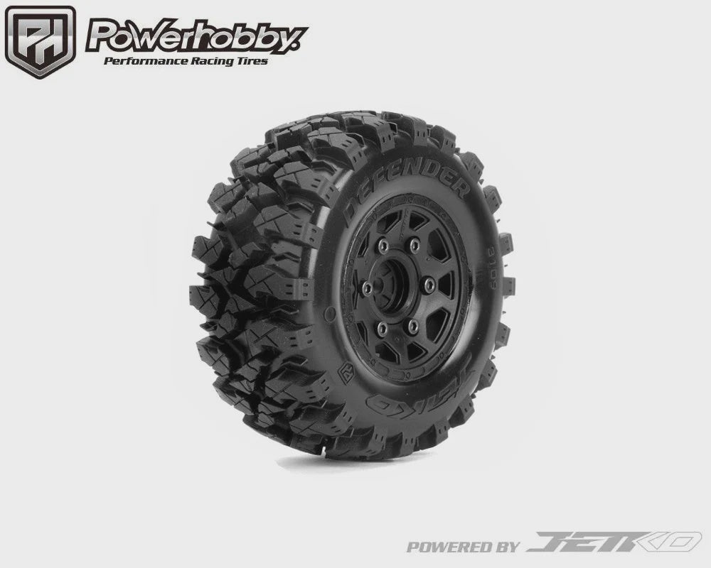 Powerhobby Defender SC Belted Tires (2) with Removable Hex Wheels