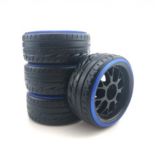 DRIFT CAR MOUNTED TIRES/WHEELS - BLUE/BLACK
