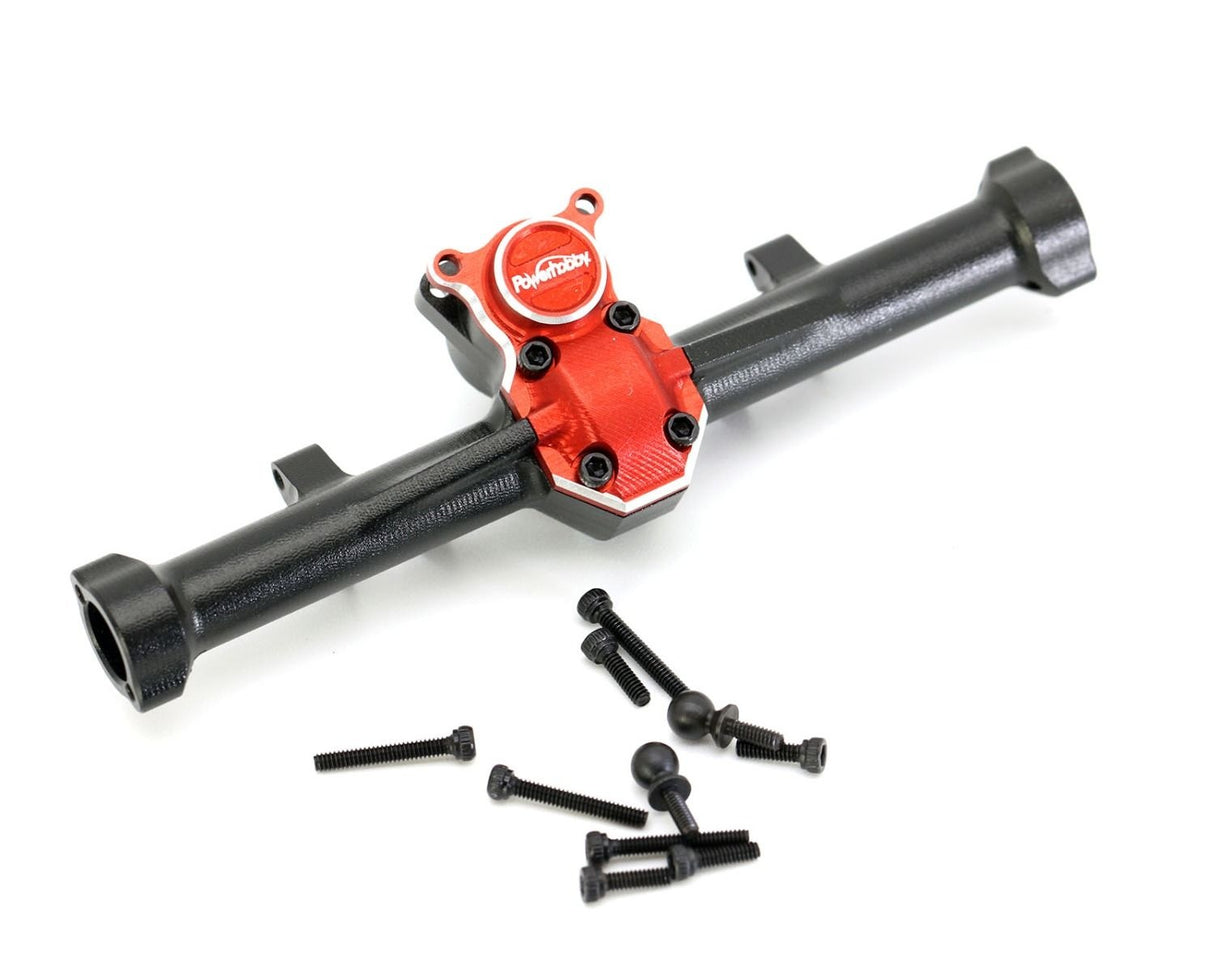 PowerHobby Aluminum Rear Axle Diff Housing w/ Worm Gear Cover, fits Axial SCX24 - PHBPHSCX2403