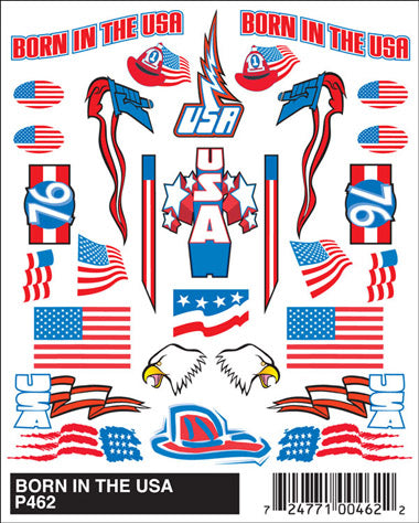 PineCar Stick-On Decals, Born in the USA - PIN462