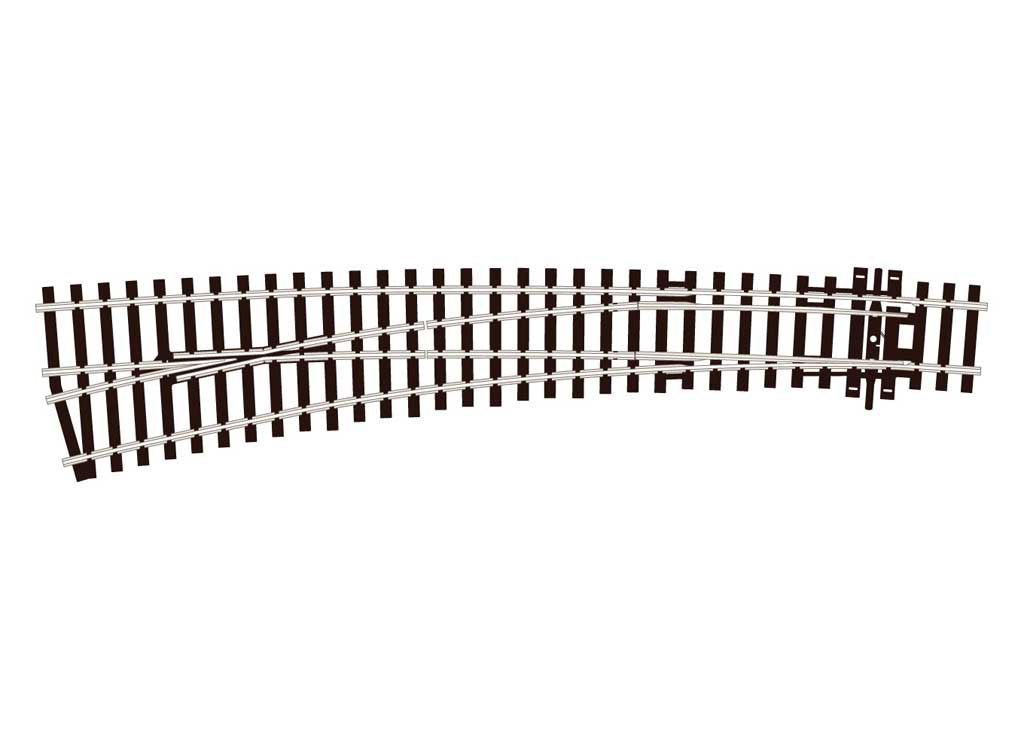 Peco SL-87 HO Code 100 Curved Double Radius Turnout - Streamline Insulfrog -- Left Hand