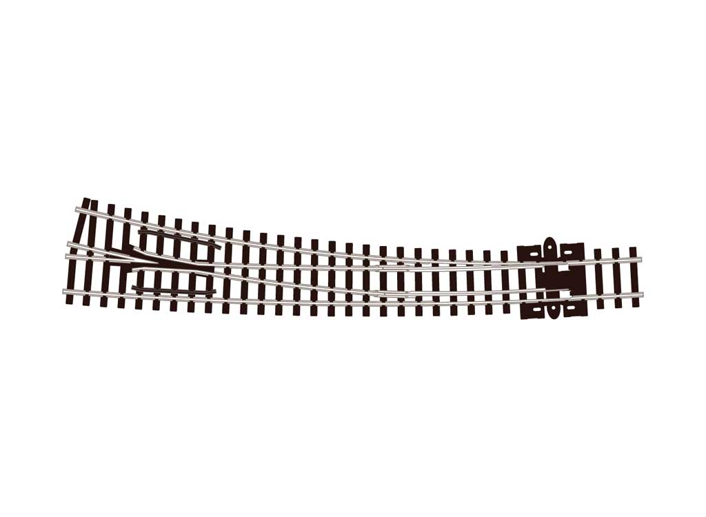 Peco Code 80 Right-Hand Curved Turnout (36/18" Radius) Electrofrog -- Curved Double Radius Right Hand - PPCSLE386