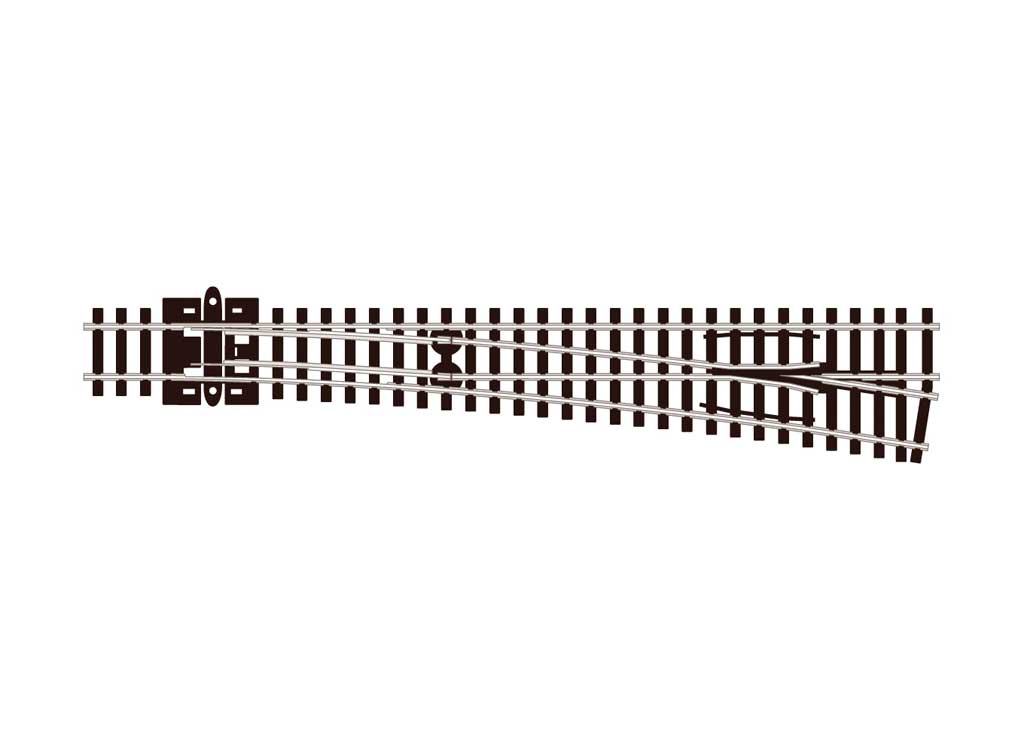Peco Turnout Right-Hand #8 Code 80, Long, 36" Radius Diverging Route, Electrofrog - PPCSLE388