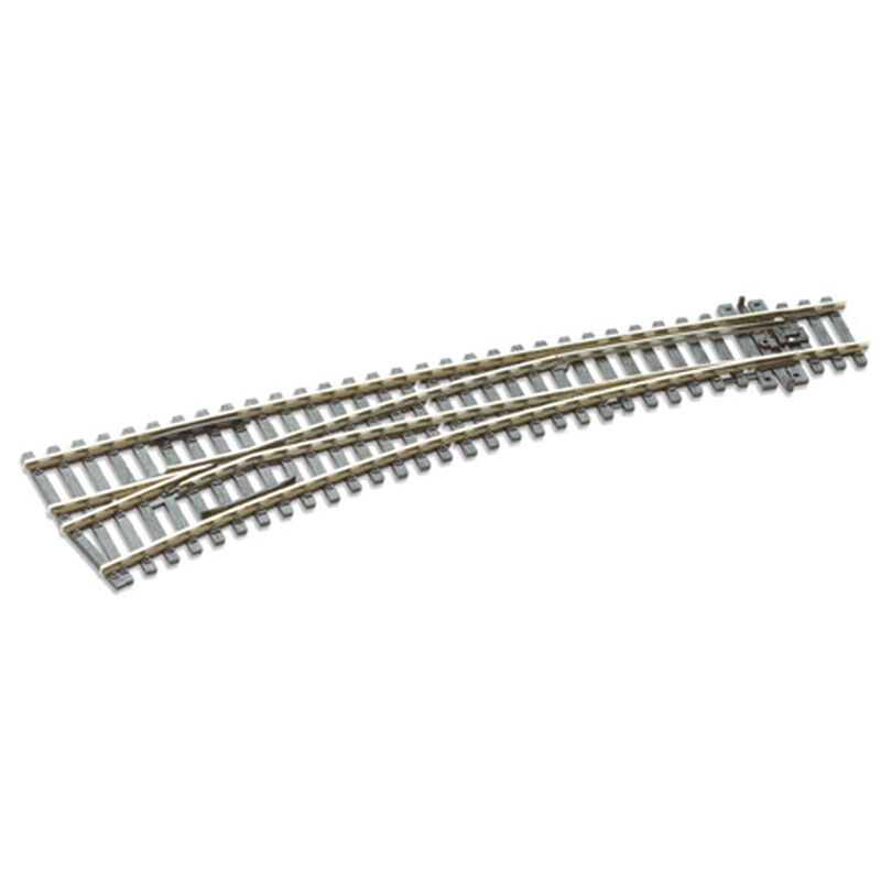 Peco HO SL-E87 Code 100 Curved Double Radius Turnout - Streamline -- Left Hand, Electrofrog - PPCSLE87