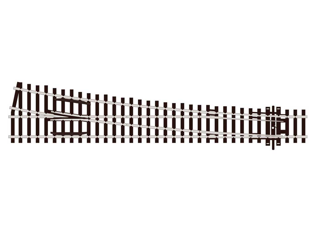 Peco Code 100 Streamline Large Radius Turnout -- Right Hand, Electrofrog - PPCSLE88
