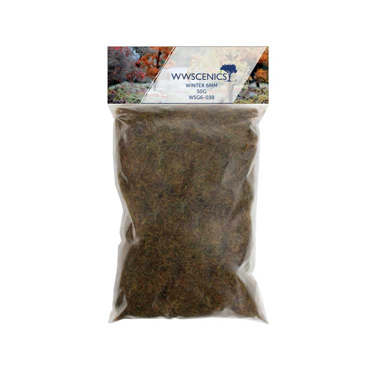 Static Grass 1/4"  6mm Fibers -- Winter 1.8oz  50g