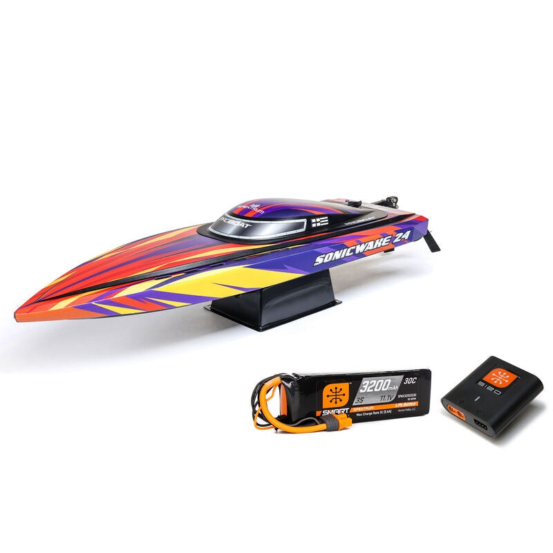 ProBoat Sonicwake 24" Self-Righting Brushless Deep-V RTR (Battery & Charger Included), Red
