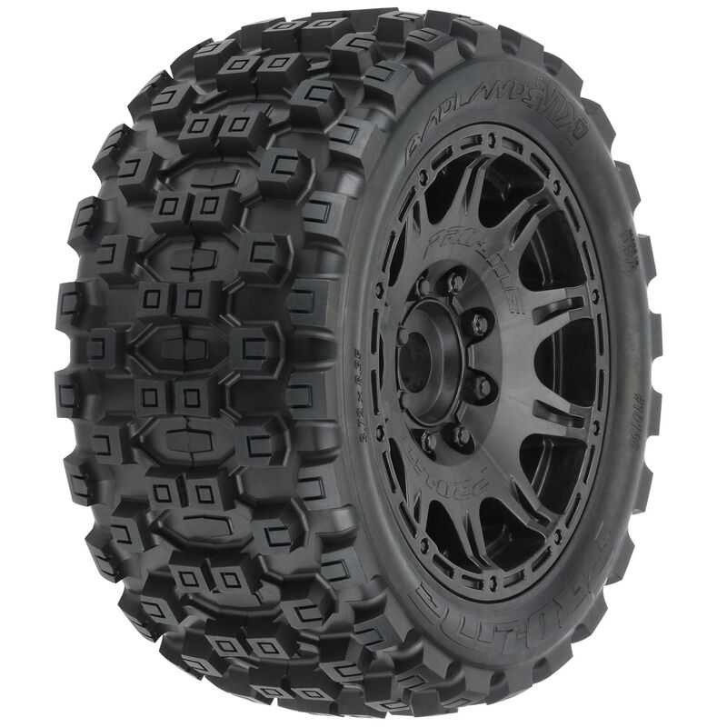 Pro-Line Racing 1/6 Badlands MX57 Fr/Rr 5.7" Mntd 24mm Blk (2) - PRO1019810