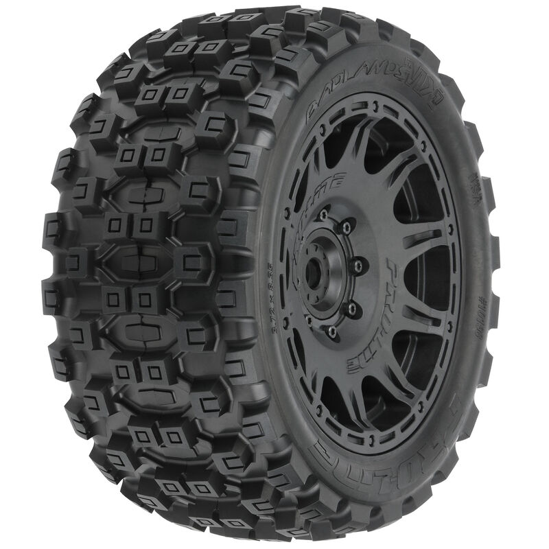 Pro-Line Racing Badlands MX57 5.7 Trs MTD Rmvble Hex Blk Raid (2) - PRO1019811