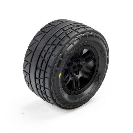Pro-Line Racing Menace F/R Street Tires Mounted 12mm Black Split Six for ARRMA Mini KRATON