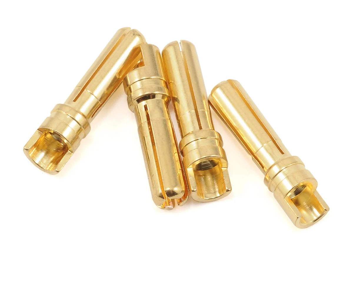 Proteck RC 4.0mm "Super Bullet" Solid Gold Connectors (4 Male) - PTK5035