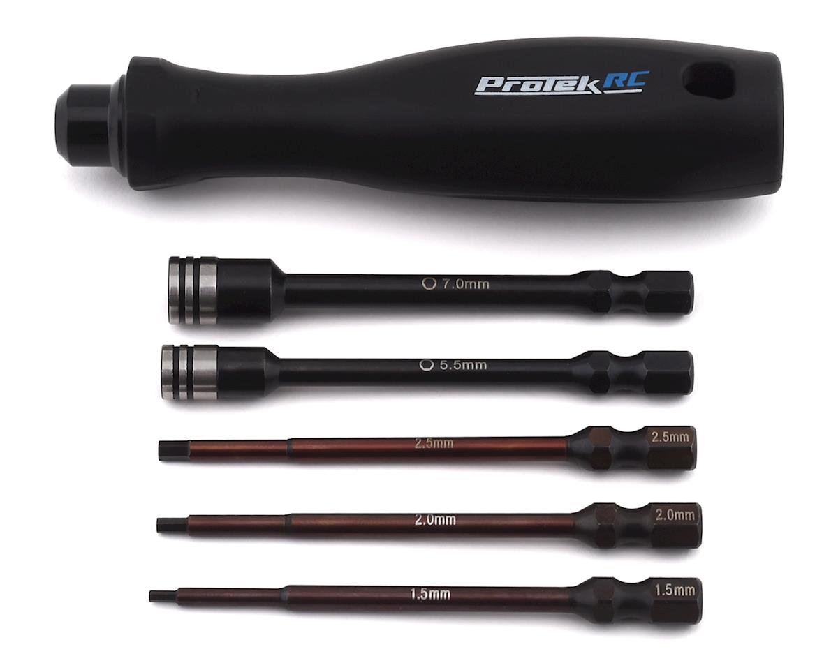 Proteck RC "TruTorque" 5-Piece 1/4" Drive Hex & Nut Driver Set (1.5, 2.0, 2.5mm Hex & 5.5, 7mm Nut Driver) - PTK8462