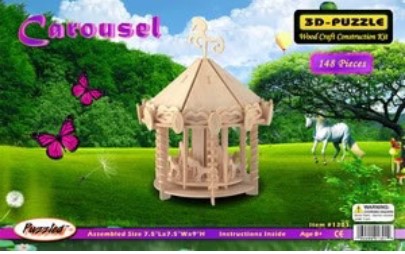 Puzzled 3D WOOD PUZZLE CAROUSEL - PUZ1301