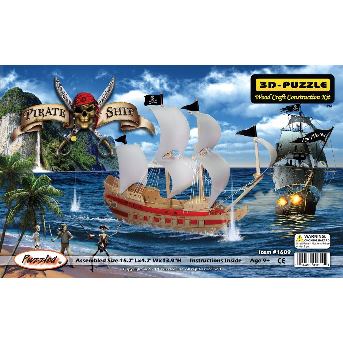 Puzzled 3D WOOD PUZZLE PIRATE SHIP - PUZ1609