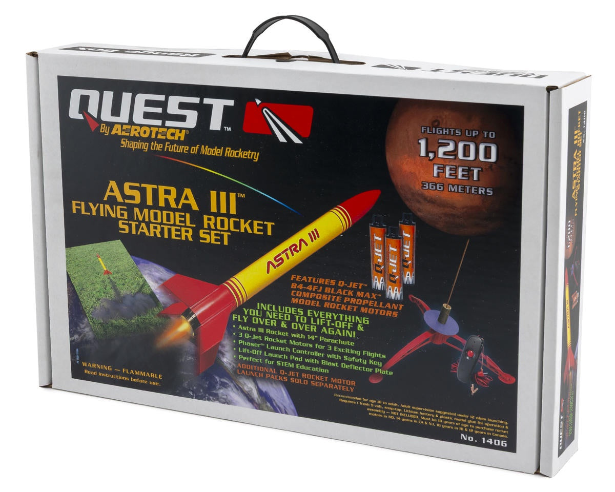 Quest Micro Model Rockets Quest Rockets - Astra III Model Rocket Starter Set – Hiawatha Hobbies LLC