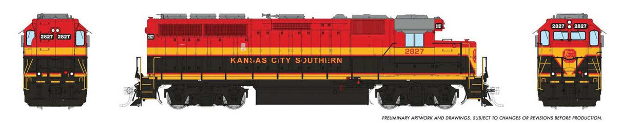 Rapido Trains HO EMD GP40 (DC/Silent): Kansas City Southern (KCS) - Southern Belle: #2827
