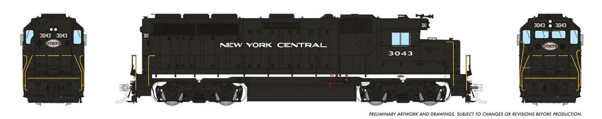 Rapido Trains HO EMD GP40 (DC/Silent): New York Central (NYC) - Cigar Band: #3043