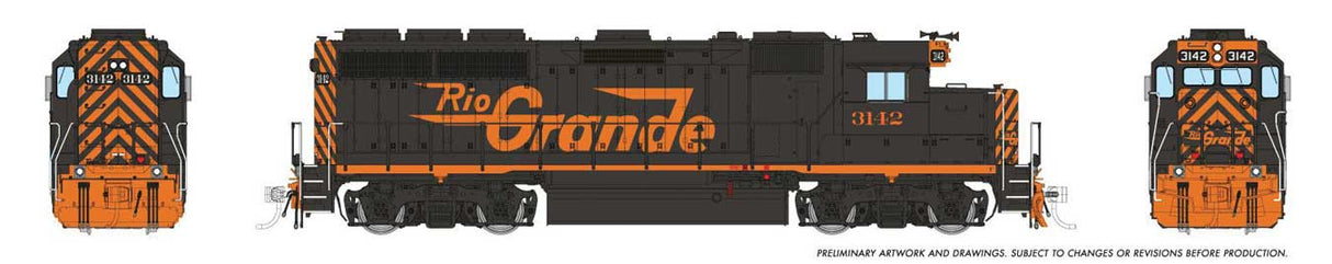 Rapido Trains HO EMD GP40 (DC/DCC/Sound): Rio Grande (D&RGW) - Large Logo: #3142