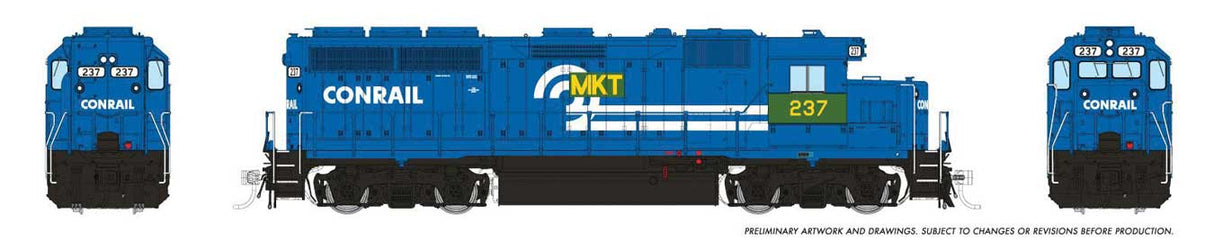 Rapido Trains HO EMD GP40 (DC/DCC/Sound): Missouri Kansas Texas (MKT) - Conrail (CR) Patch: #237