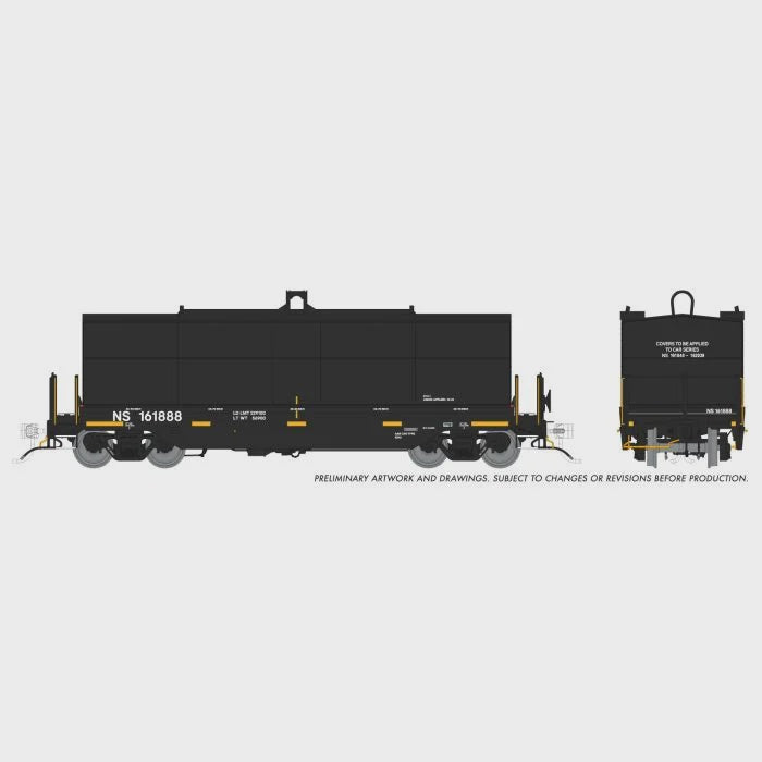 Rapido Trains HO Greenbrier Coil Car: Norfolk Southern - Black w/ No Logo: 6-Pack #2