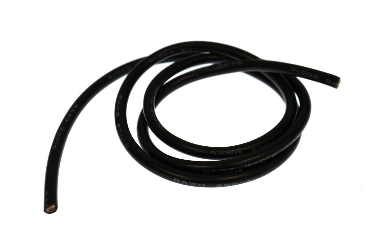 Racers Edge 8 Gauge Silicone Wire, 3' Black - RCE1210