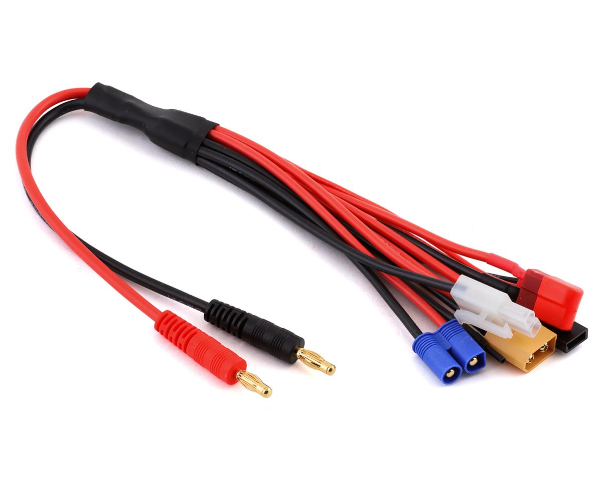 Racers Edge 7-Function Charge Adapter to Male 4mm Bullets-300mm Wire - RCE1624