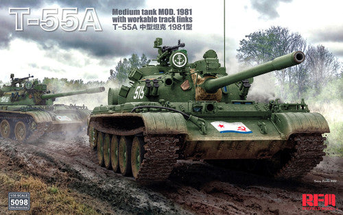 Rye Field Models 1/35 T55A Mod 1981 Medium Tank w/Workable Track Links - RFM5098