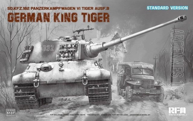 German King Tiger SdKfz 182 PzKpfw VI Ausf B Tank Ardennes 1944 Standard Version 1/35 Rye Field Models