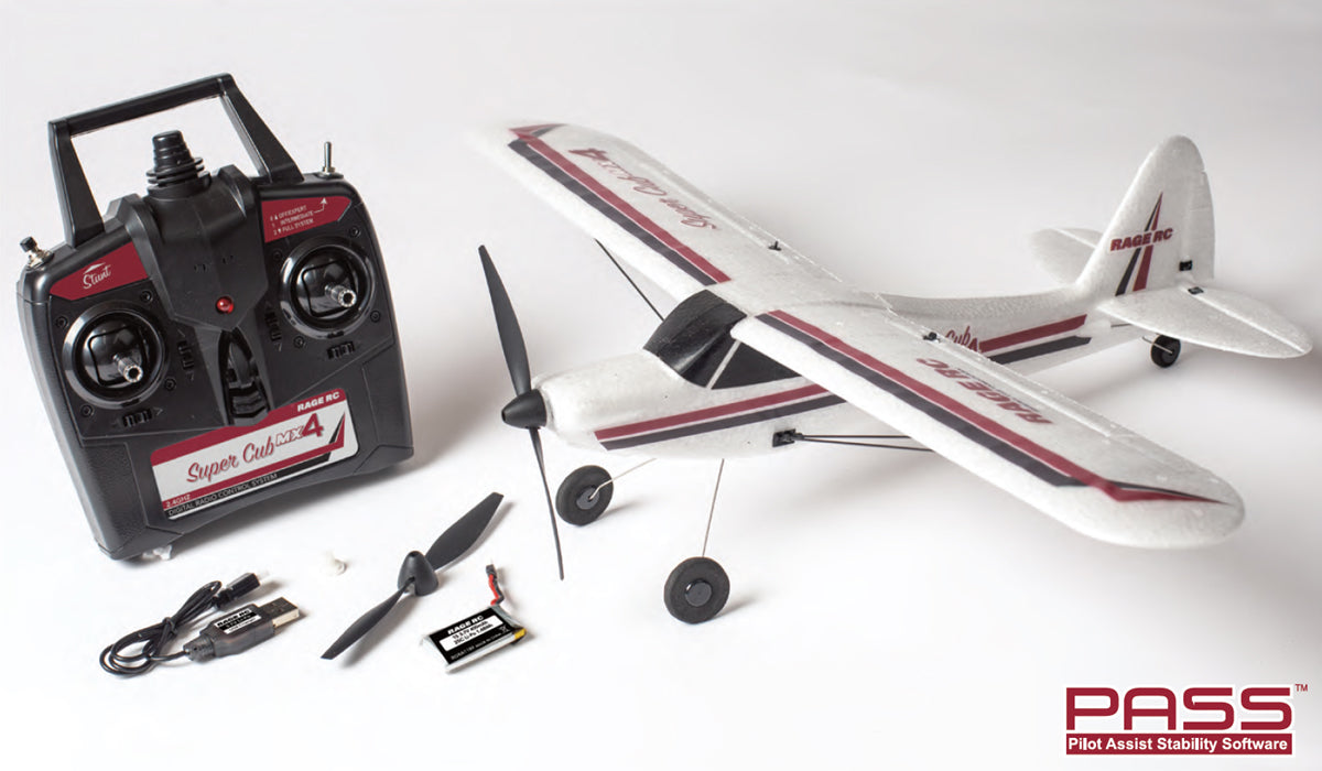 Rage RC Super Cub MX4 Micro EP 4-Channel RTF Airplane with PASS System - RGRA1114