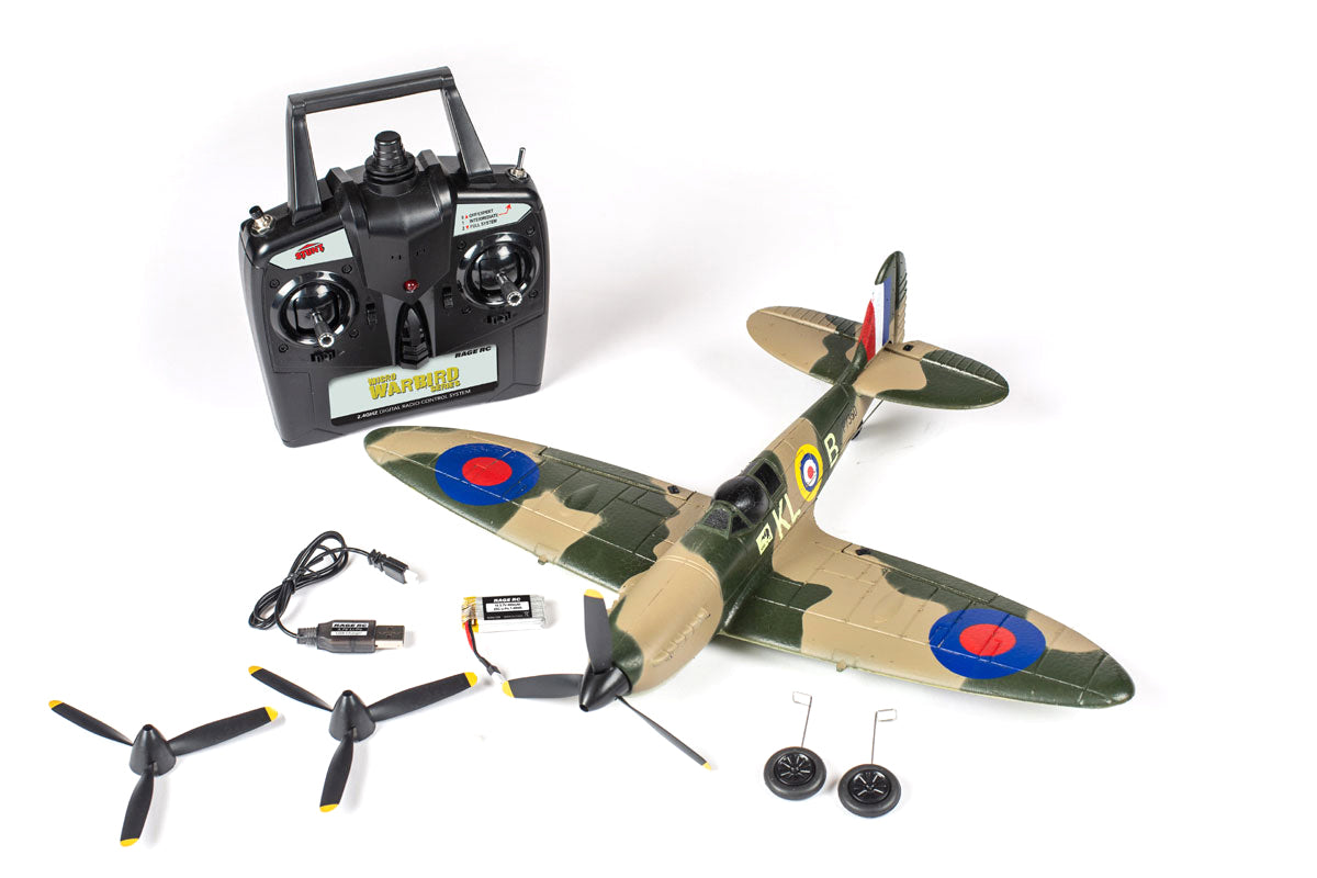 Rage RC Supermarine Spitfire Micro RTF Airplane with PASS (Pilot Assist Stability Software) System