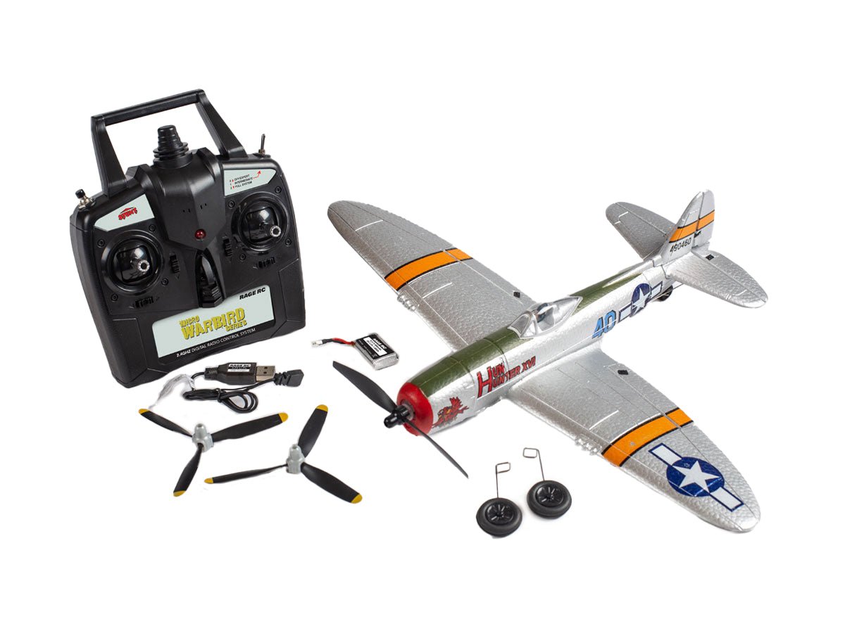 Rage RC P-47 Thunderbolt Micro RTF Airplane with PASS (Pilot Assist Stability Software) System