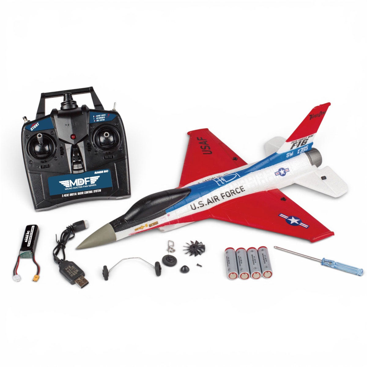 Rage RC F-16 Micro RTF Brushless Powered EDF Jet with PASS (Pilot Assist Stability Software) System