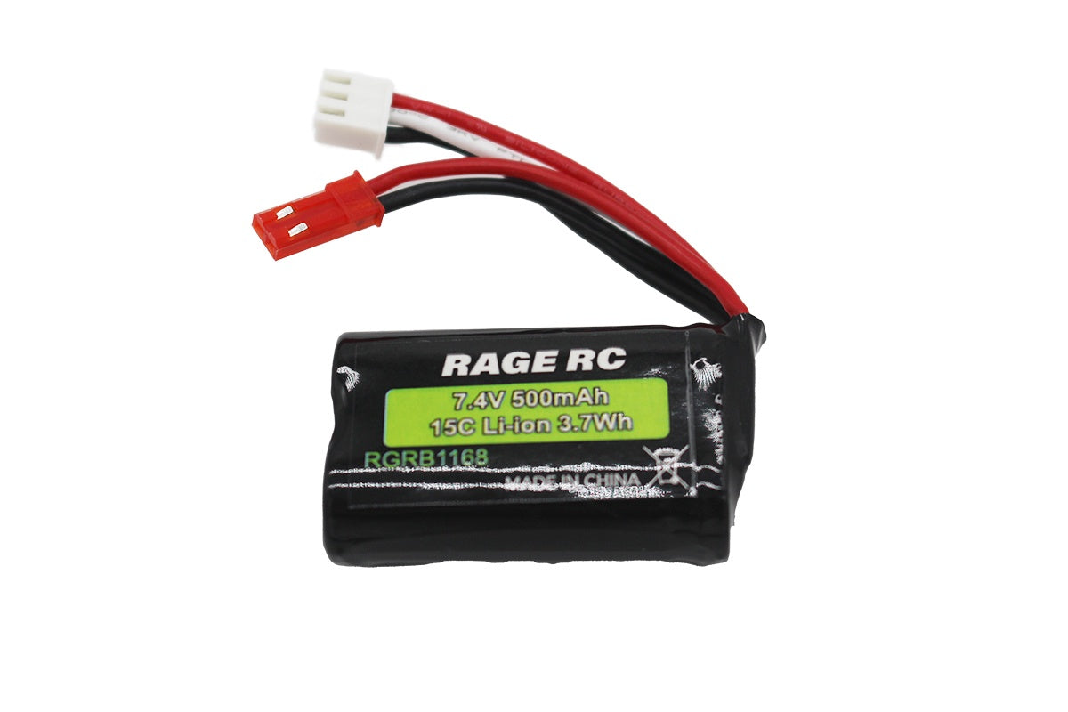 Rage RC 7.4v, 500mAh Li-ion Battery; LightWave