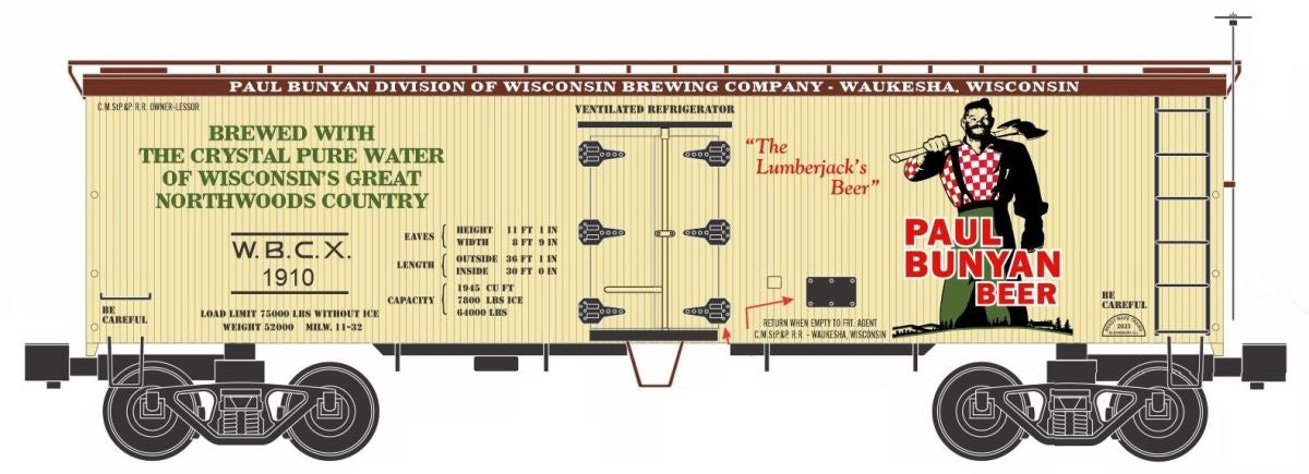 Ready Made Trains O Woodside Reefer Paul Bunyan Beer