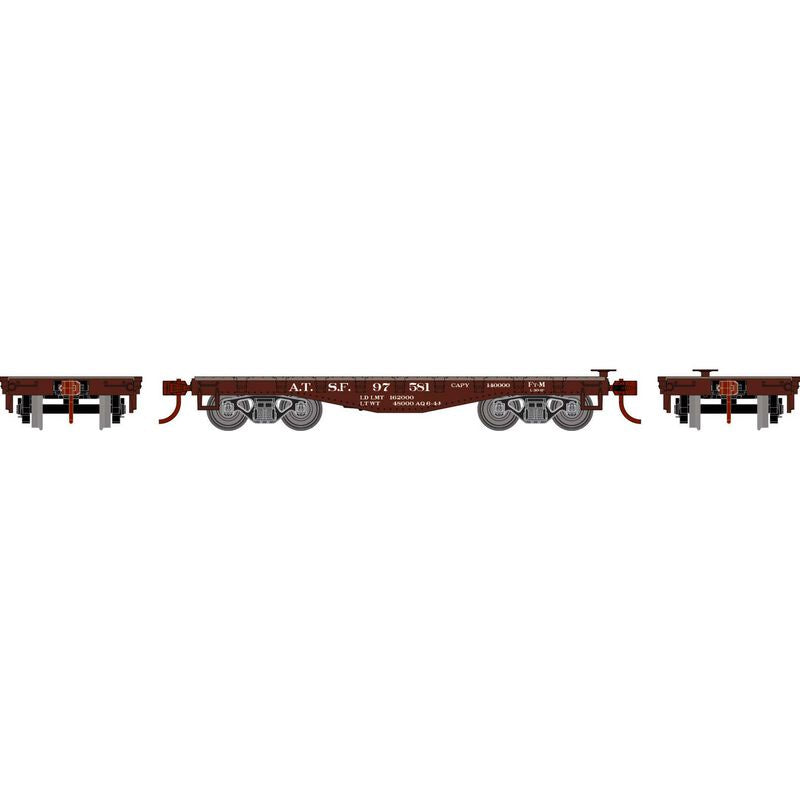 Roundhouse HO 30' Old Time Flat Car, Santa Fe (ATSF) #97581