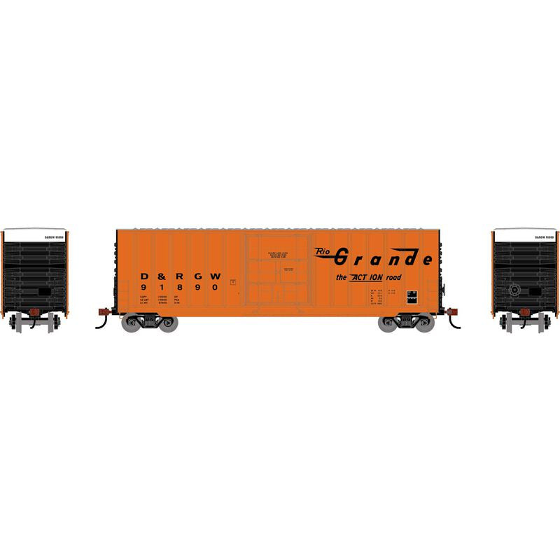 Roundhouse HO 50' Exterior Post High Cube Plug Door Box Car,  Denver & Rio Grande Western (D&RGW)  #91890