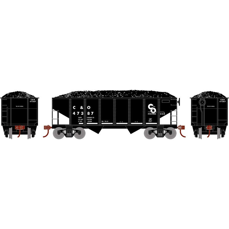 Roundhouse HO 34' Ribbed Hopper, C&O #47387 - RND1044