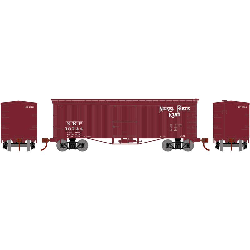 Roundhouse HO 36' Old Time Wood Box, NKP #10724 - RND1170
