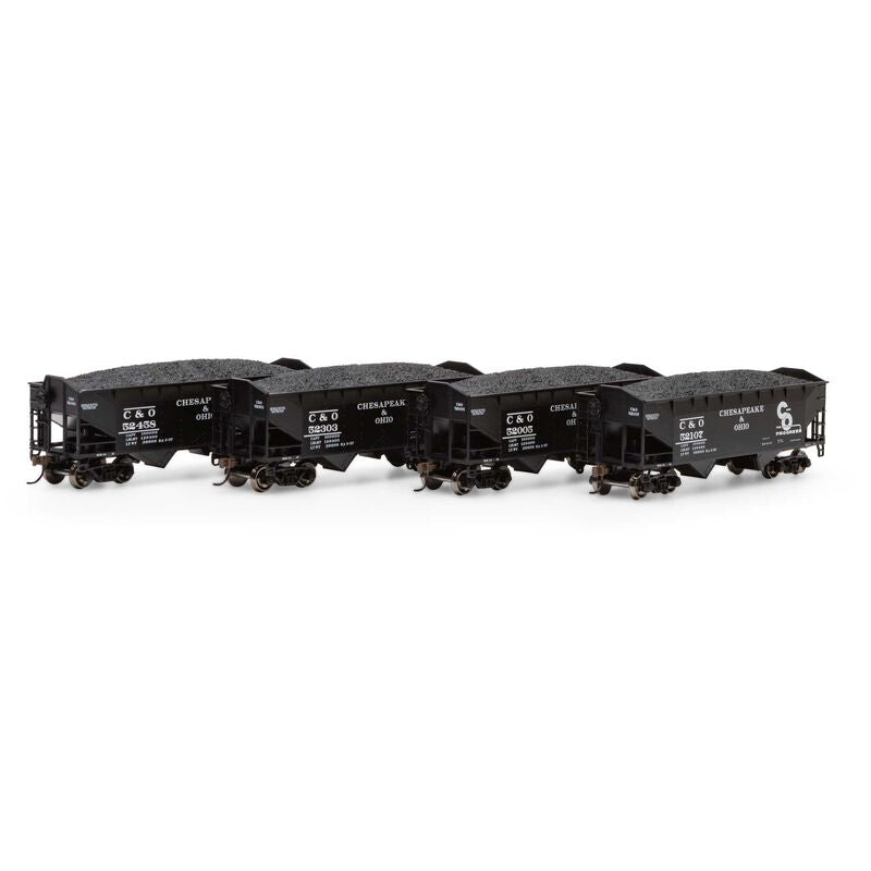 Roundhouse HO 34' 2-Bay Offset Open Hopper, C&O #1 (4) - RND1286