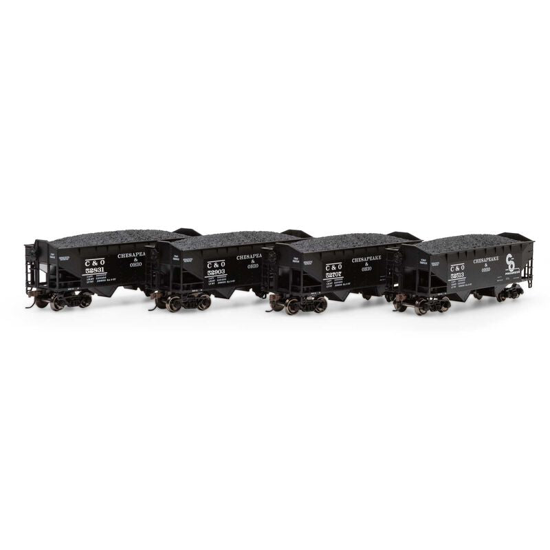 Roundhouse HO 34' 2-Bay Offset Open Hopper, C&O #2 (4) - RND1287
